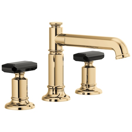 Brizo Invari: Widespread Lavatory Faucet with Column Spout - Less Handles 1.2 GPM 65377LF-PGLHP-ECO