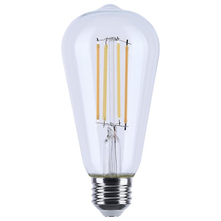 Satco 8W LED ST19, 3000K-2000K Warm Dimming, Medium Base, Clear S12154