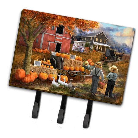Carolines Treasures 6 x 2 x 9 in. Fall Amish Pumpkin Stand Leash or Key Holder PTW2075TH68