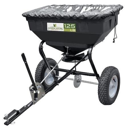 Landscapers Select 125 lbs Cap Lawn Spreader. 25,000 Sq Ft Coverage, Poly Black Hopper YTL31508