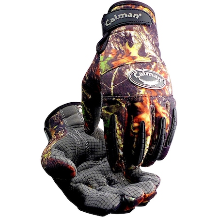 Caiman Synthetic Leather Silicone Grip Palm with Camouflage Print Fleece Back and Heatrac Insulation 25356