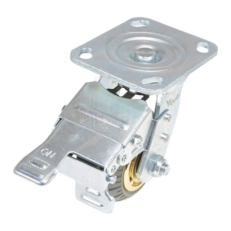 Vestil Flat-Free Swivel With Total Brake Caster 4 In. Diameter x 2 In. Width 440 lb Dark Gray CST-VE-4X2FF-SWTB