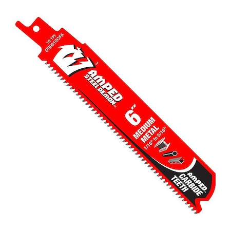 Diablo Reciprocating Saw Blade, 6" L, 1" W, PK3 DS0610CFA3