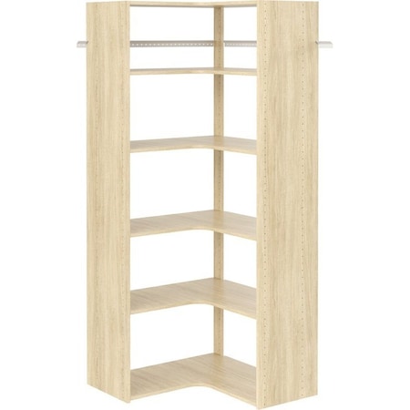 Easy Track Corner Tower Closet Organizer Kit, Honey Blonde PH42-MJ