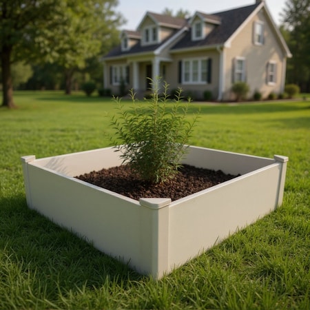 Homeroots 44" X 44" Tan Heavy Duty Plastic Square Raised Garden Bed 654143