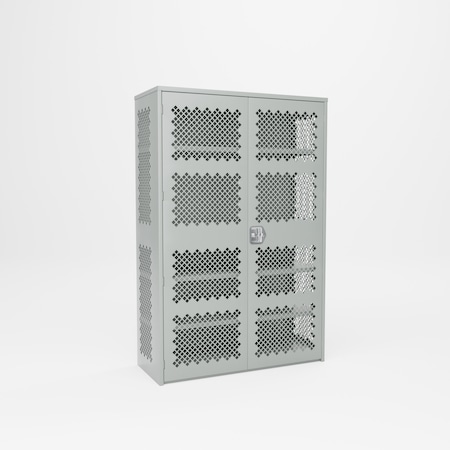 Pucel Heavy Duty Storage Cabinet, Perforated Doors and Sides, 48 in W x 19 in D x 72 in H, Gray HDSC-4872-19-4-PERF