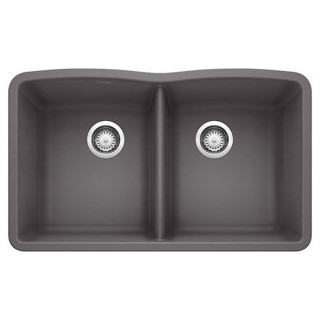 Blanco Diamond Equal Double Bowl, Cinder 441470