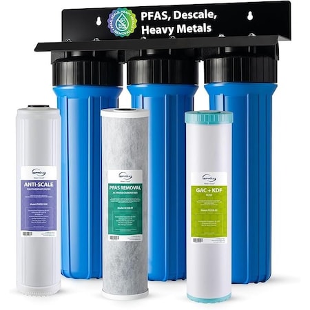 Ispring Whole House Water Filter System, Ultimate PFAS, Scale, Heavy Metals Protection Removes Up to 99% PF F2WGB22BM