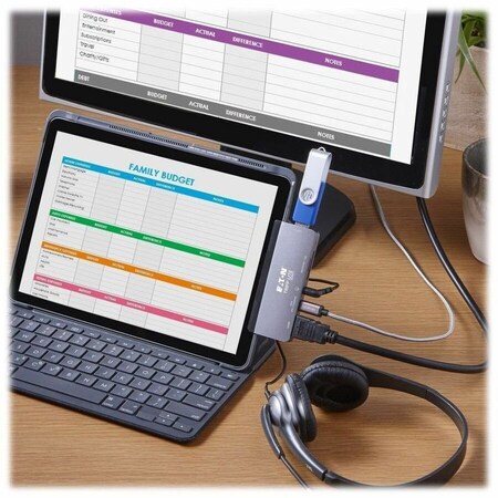 Eaton Tripp Lite Series USB-C Dock with Removable Clip - For Laptops and Tablets, 4K HDMI, USB 2.0 U442-DOCK15-S