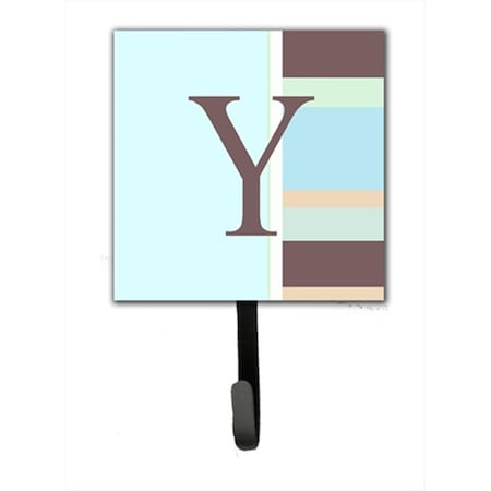 Carolines Treasures Letter Y Initial Monogram - Blue Stripes Leash Holder Or Key Hook CJ1003-YSH4