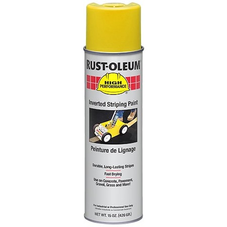 Rust-Oleum Inverted Striping Paint, 20 oz, Yellow, Solvent -Based 2348838V
