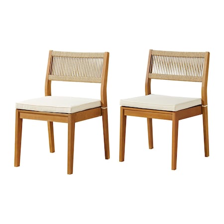 Alaterre Furniture Barton Weather-Resistant Stackable Outdoor Dining Chairs with Cushions, 2PK 80-OUTD-WD-2CH