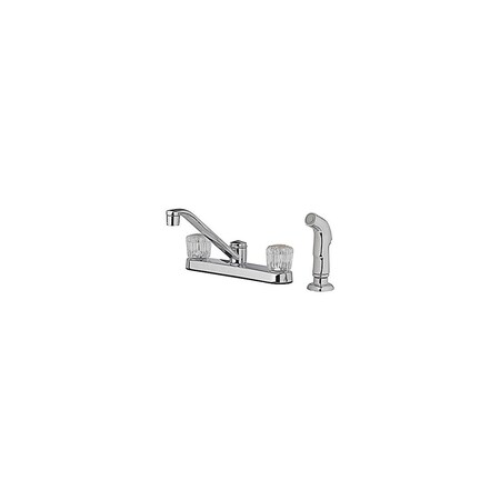 Homepointe Kitchen Faucet With Side Spray, 2 Acrylic Handles, Chrome 242105