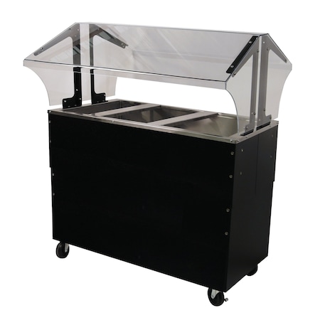 Advance Tabco Ice Cooled Portable Food Buffet Table 47-1/8 in.W x 35 in.D x 53 in.H double sided sneeze guard B3-CPU-B-SB