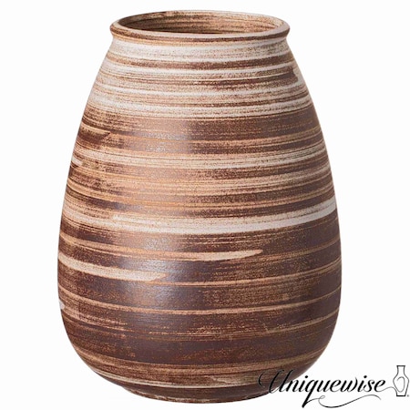 Uniquewise 10in Farmhouse Ceramic Vase Rustic Vintage Decorative Pottery for Minimalist and Housewarming Decor QI004792.S