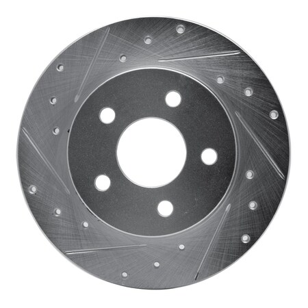 Dynamic Friction Co DFC Brake Rotor - Drilled and Slotted - Silver 631-53004L