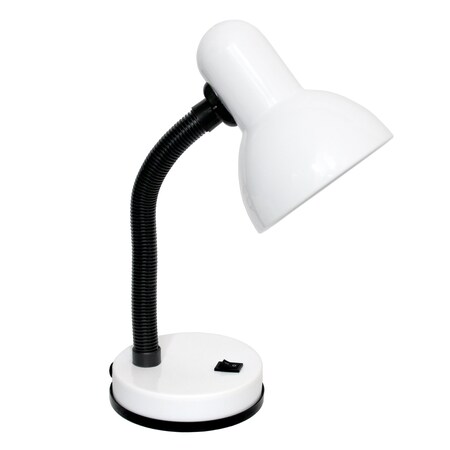 Homeroots 14" White Metal Swing Arm Table Lamp 646008