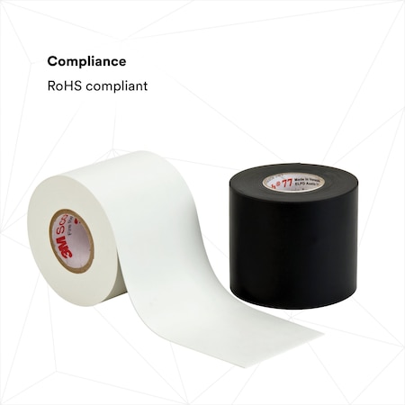 3M ElectricalTape, Black, 6-5/8ydL, 3inW 60333