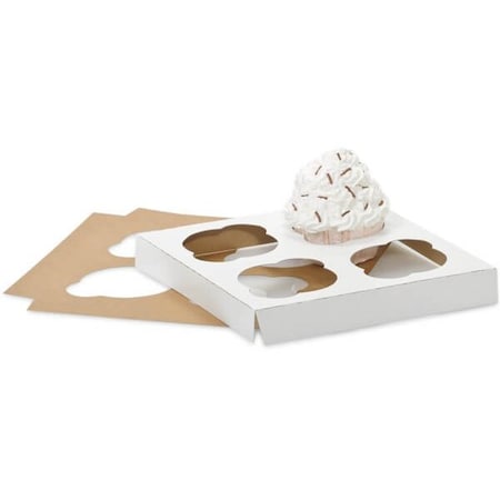 Nashville Wraps Cupcake Inserts, Holds 4 Cupcakes, 6-15/16x6-15/16x7/8, 100PK CCHR4
