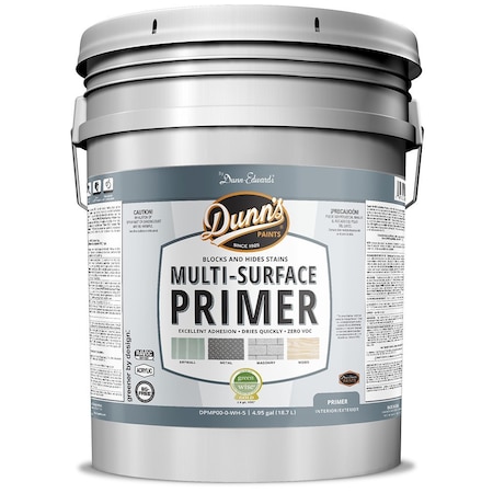 Dunn-Edwards 5 Gal Dunn-Edwards DPMP00-0-WH-5 White Dunn's Paints Interior/Exterior Multi-Surface Primer DPMP00-0-WH-1