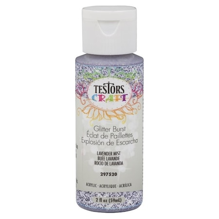 Testors Craft Paint, Glitter, Lavender Mist, 2 oz, Bottle 297520