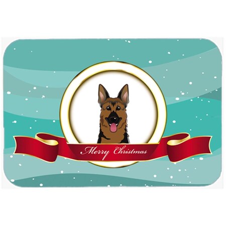 Carolines Treasures German Shepherd Merry Christmas Glass Cutting Board- Large BB1521LCB
