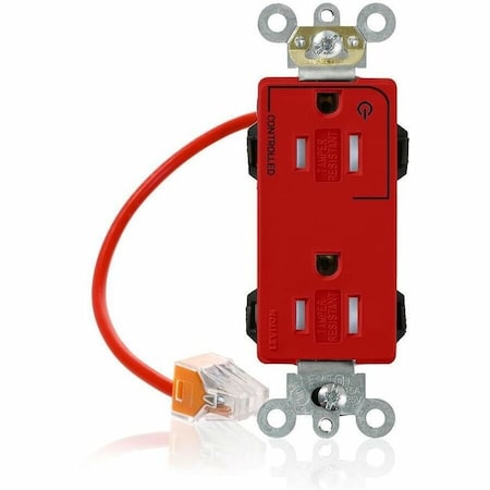 Leviton Straight Blade Receptacle, 5-15R, 15 A, 125V AC, Surface Mount, Self-Grounded MT162-1CR