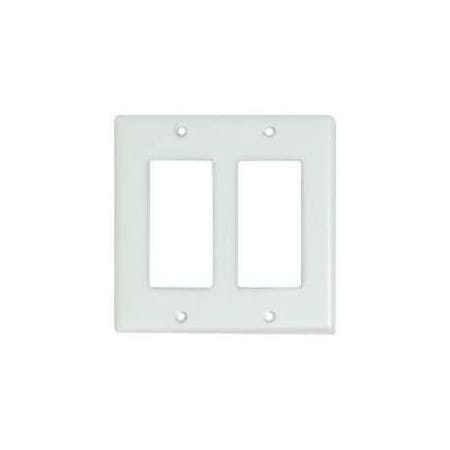 Leviton 80409W Residential-Grade Decora Wall Plates 2-gang white 80409W 80409W