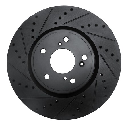 Dynamic Friction Co DFC Brake Rotor - Drilled and Slotted - Black 633-59064L
