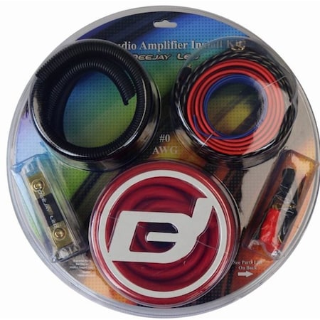 Deejay Led Auto Amplifier Installation Kit with #0-AWG CCA Main Power Cables, RCA Cables, Fuse Holder And More TBH0AWGKIT