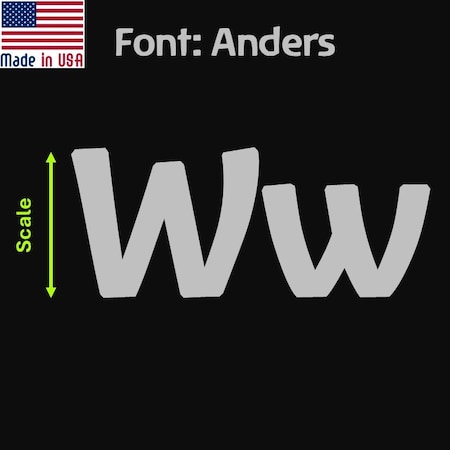Aacc Self-Adhesive Vinyl Letter: W, Scale: 11 in. Color: Silver Font: Anders by AACC-Anders-UW-Silver-I11x1
