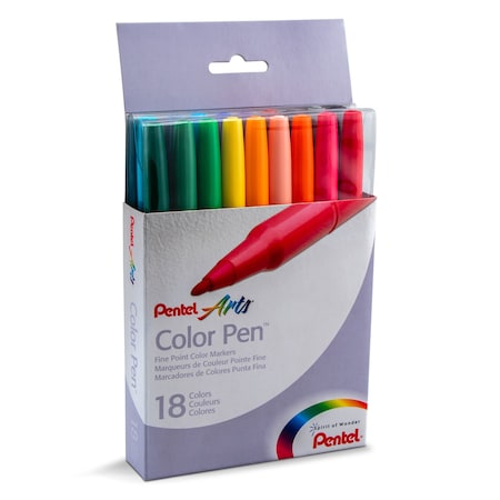 Pentel Color Pen, 18-Color Set S360-18