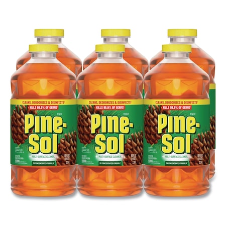 Pine-Sol Multi-Surface Cleaner Disinfectant Concentrated, Pine Scent, 80 oz Bottle, 6PK 60160CT