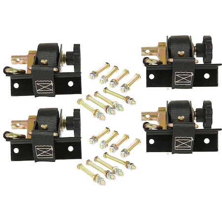 Mytee Products 1-1/2in x 7ft Ladder Rack Ratchet Tie-Down Straps pair Square Tube Mount, 2PK RS-LR-Squarex2