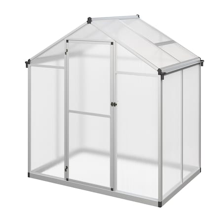 Pure Garden 4x6 ft Walk In Greenhouse with Polycarbonate Panels and Aluminum Frame Design 50-LG1320