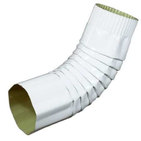 Amerimax Home Products 470781 4 in. White Aluminum Gutter Elbow- Round 162966