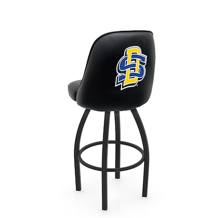 Holland Bar Stool Co Logo Grizzly South Dakota State 36 in. Swivel Bar Stool with Black Wrinkle Finish L048