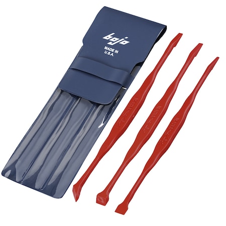 Bojo Tools 3-Piece Plastic Micro Scraper Tool Kit in Pouch - Light Duty MST2-3KIT3-CEL