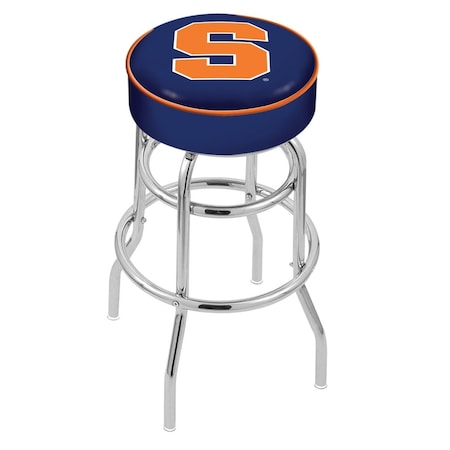 Holland Bar Stool Co 30" 4" Syracuse Cushion Seat, Double-Ring Chrome Swivel Bar Stool L7C130Syrcse