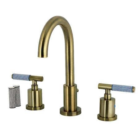 Kingston Brass Widespread Bathroom Faucet with Brass Pop-Up, Antique Brass FSC892KPSAB
