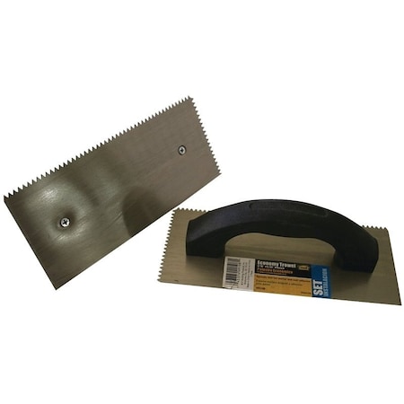 M-D Building Products Tile Installation Trowel, 9 in L, 4 in W, V Notch, Ergonomic Handle 49108