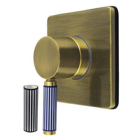 Kingston Brass Single-Handle Three-Way Diverter Valve with Square Trim Kit, Antique Brass KS3043KPS