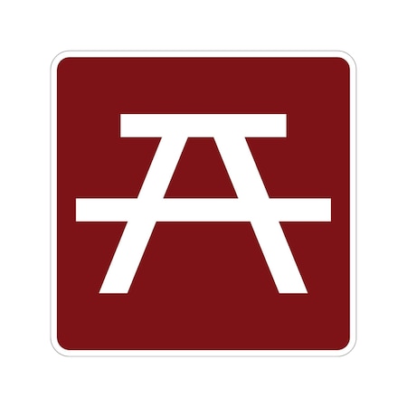 Sign Solutions Usa Picnic Site (Symbol), 24 in W x Square, Aluminum Sign DUS10DWT2424RS-044