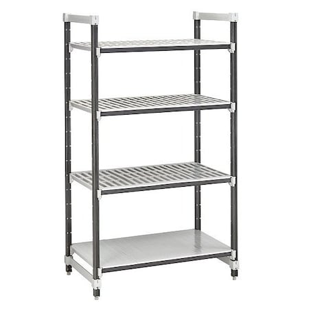 Cambro Shelving Unit, 48 in L, Speckled Gray EXU214872VS4480