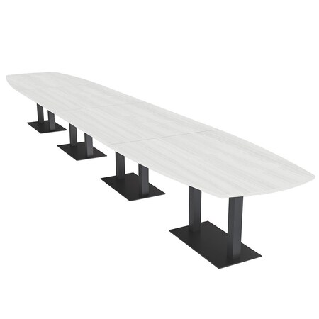 Skutchi Designs Arc Rectangle Meeting Room Table, 45 in W, 264 in L, White HAR-AREC-48x264-DOU.BK-WA7976