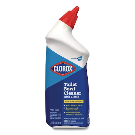 Clorox Toilet Bowl Cleaner with Bleach, Fresh Scent, 24oz Bottle 00031