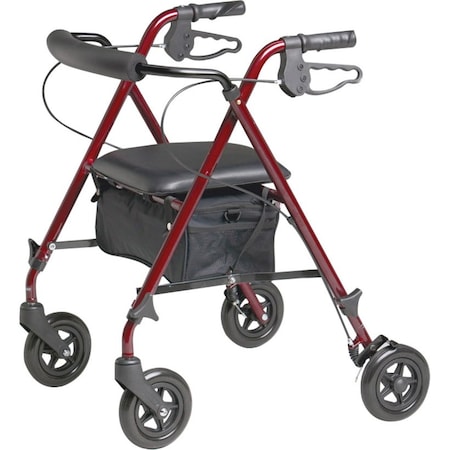 Curad MDS86825SLR Rollator, 250 lb Weight Capacity, 29-1/2 to 36 in H MDS86825SLR
