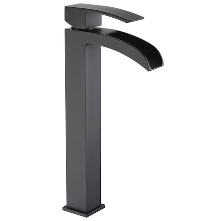 Anzzi Key Single Hole Single-Handle Vessel Bathroom Faucet in Matte Black L-AZ097MK