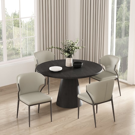 Manhattan Comfort Kirsten Dining Chair in Light Grey, 4PK 2-DC098-LG