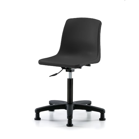 Blue Ridge Ergonomics Polypropylene Shell Chair - Medium Bench Height with Stationary Glides in Black SMBCH-RG-NF-RG-BLK